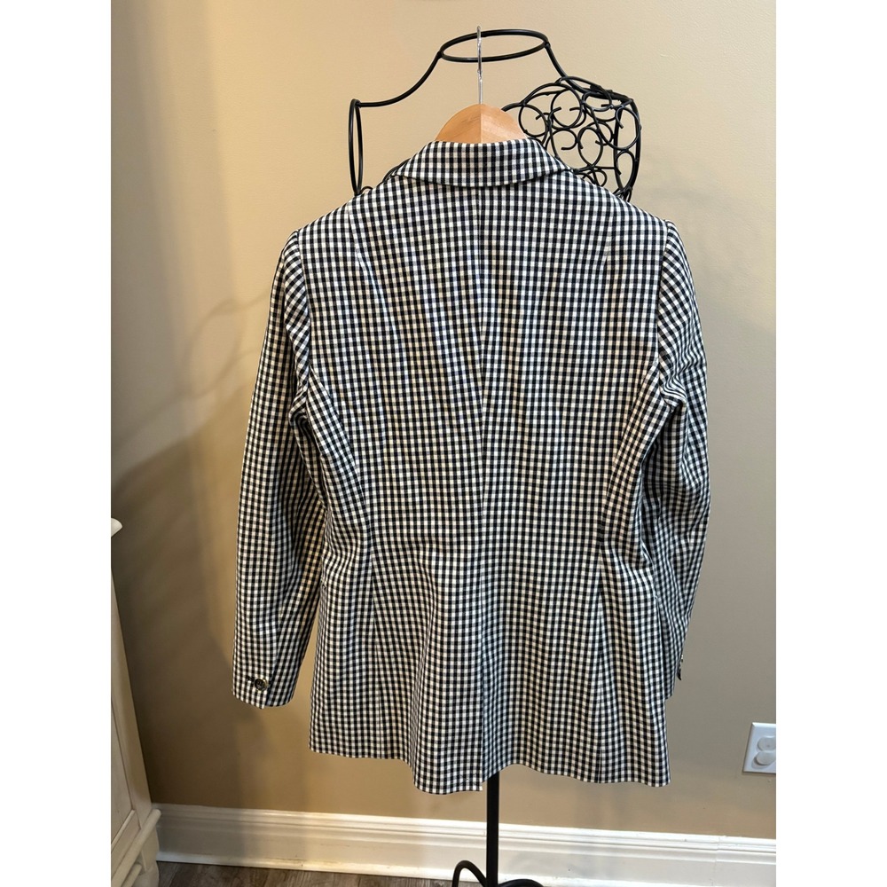 Ted Baker Reyhan Black & White Gingham Single Button Tailored Jacket size 2 - Picture 2 of 12